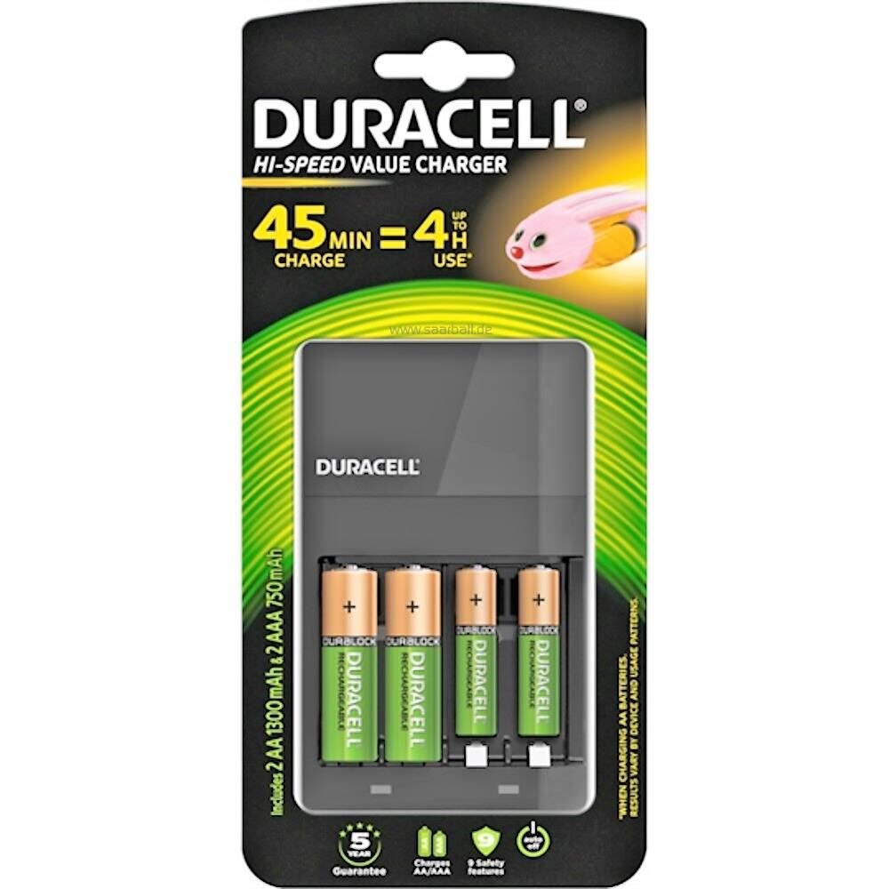 Incarcator Duracell 118577 cu 2xAA 1300mAh, 2x AAA 750mAh