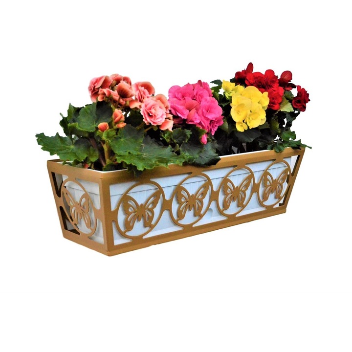 Suport metalic jardiniera Butterfly 620 mm auriu