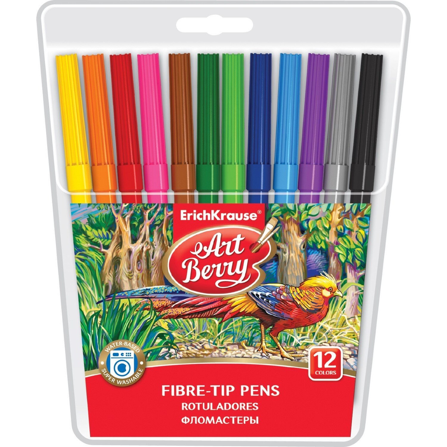 Carioci Erichkrause Artberry, diverse culori, varf 2 mm, 12 buc/set