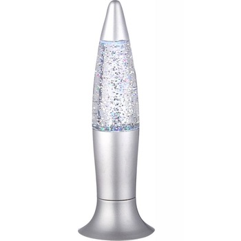 Mini lampa Glitter, Globo Lighting, LED RGB 0.5W, veioza cu sclipici, argintiu, 18.5 cm Mini lampa Glitter, Globo Lighting, LED RGB 0.5W, veioza cu sclipici, argintiu, 18.5 cm