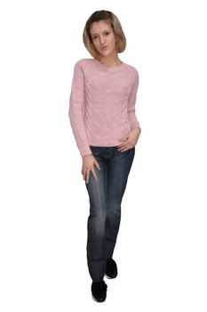 Blugi dama, modern, model de frunza la spate, D&J Exclusive, Albastru Blugi dama, modern, model de frunza la spate, D&J Exclusive, Albastru
