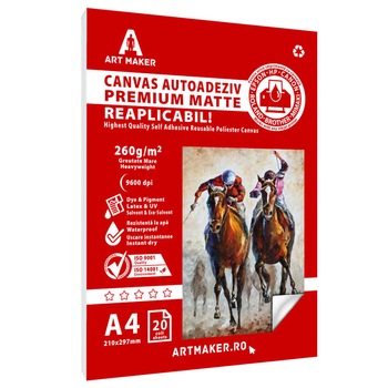 Canvas Autoadeziv, Premium mat, 260g/mp, A4, 20 coli, WP Canvas Autoadeziv, Premium mat, 260g/mp, A4, 20 coli, WP