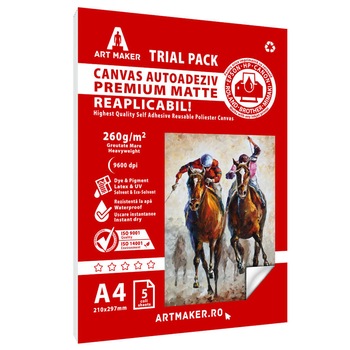 Canvas Autoadeziv, Premium mat, 260g/mp, A4, 5 coli, WP Canvas Autoadeziv, Premium mat, 260g/mp, A4, 5 coli, WP