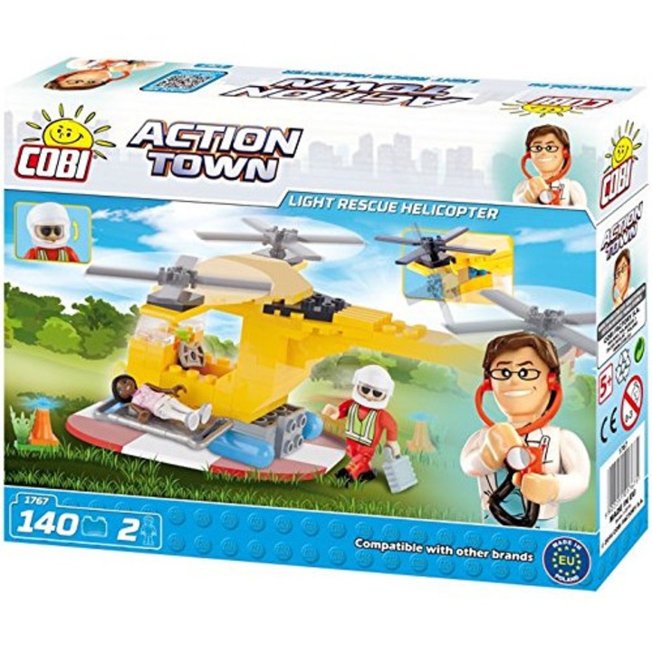 Set Constructii Cobi Action Town Elicopter de salvare