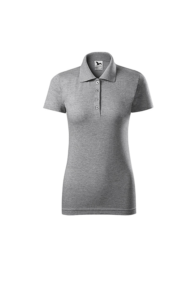Tricou dama, Malfini, polo, cambrat, gramaj ridicat, Gri