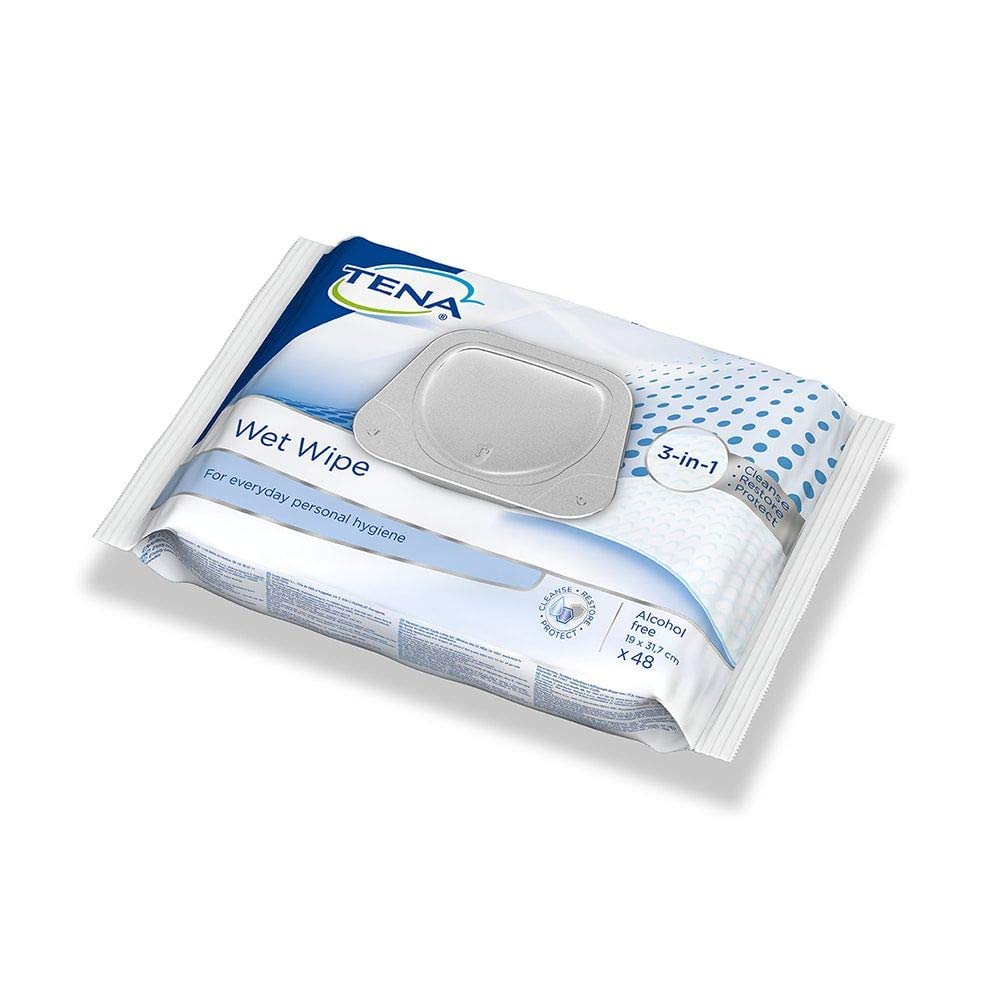 Servetele umede igienice pentru incontinenta cu capac Tena 3in1 19cmx31,7cm 48 buc