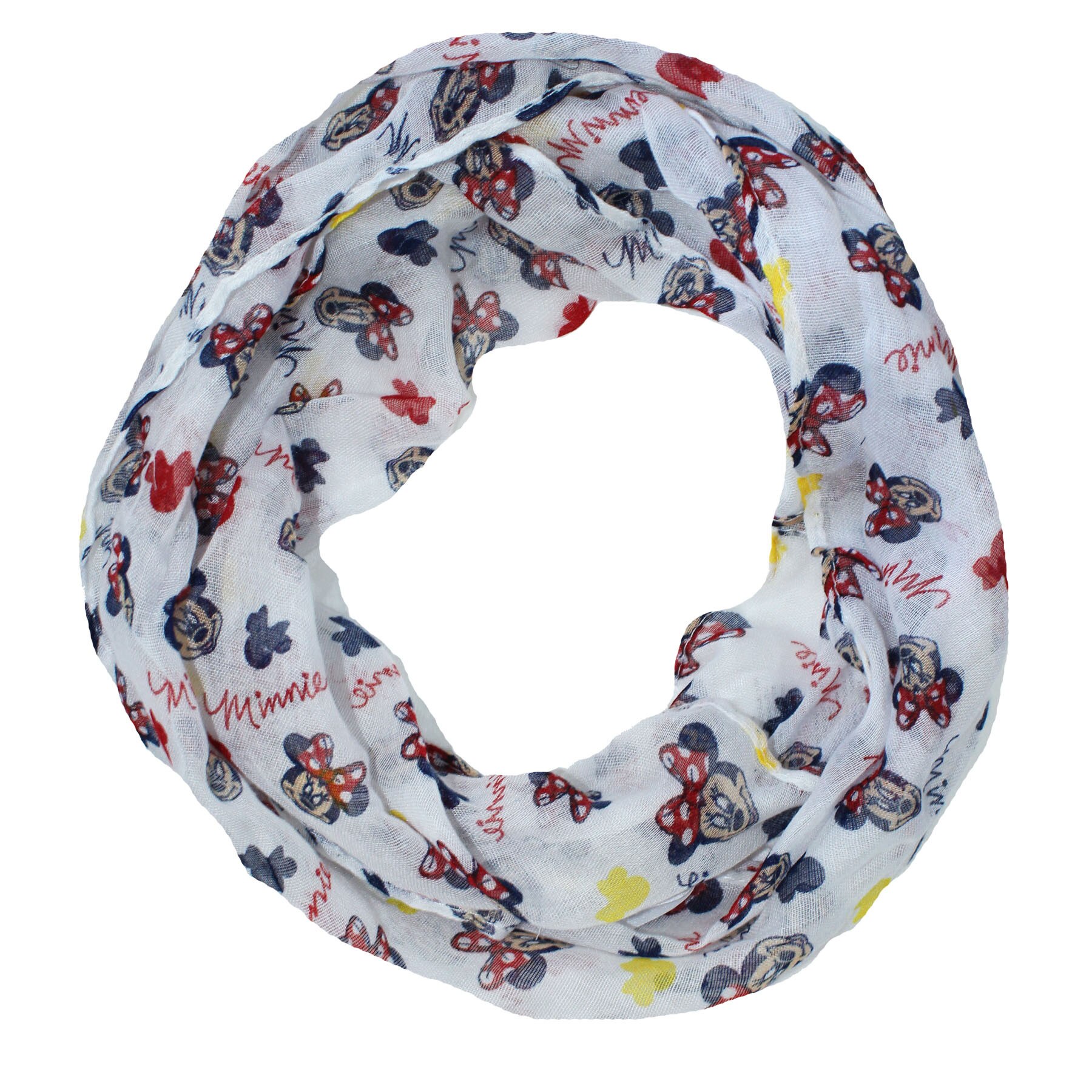 Esarfa, Minnie, rosu si bluemarin, 25x130 cm