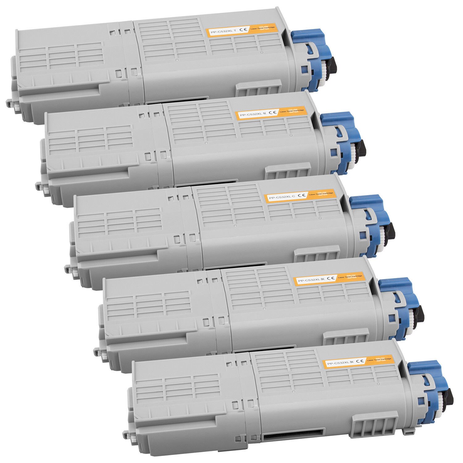 Set 5 Cartuse C532 2BK/C/M/Y 32000 Pag compatibile OKI C532dn / C542dn / MC573dn / MC563dn