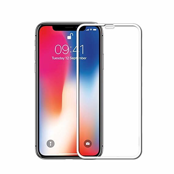 Folie de protectie din sticla securizata curbata iPhone X pentru tot ecranul, Alba