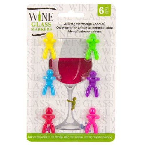 Identificatoare pahare, 6 bucati - pentru a personaliza fiecare pahar