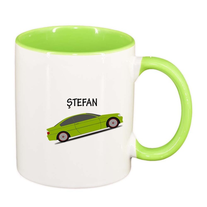 Cana "Masina cu nume", interior verde deschis, 330ml, D906