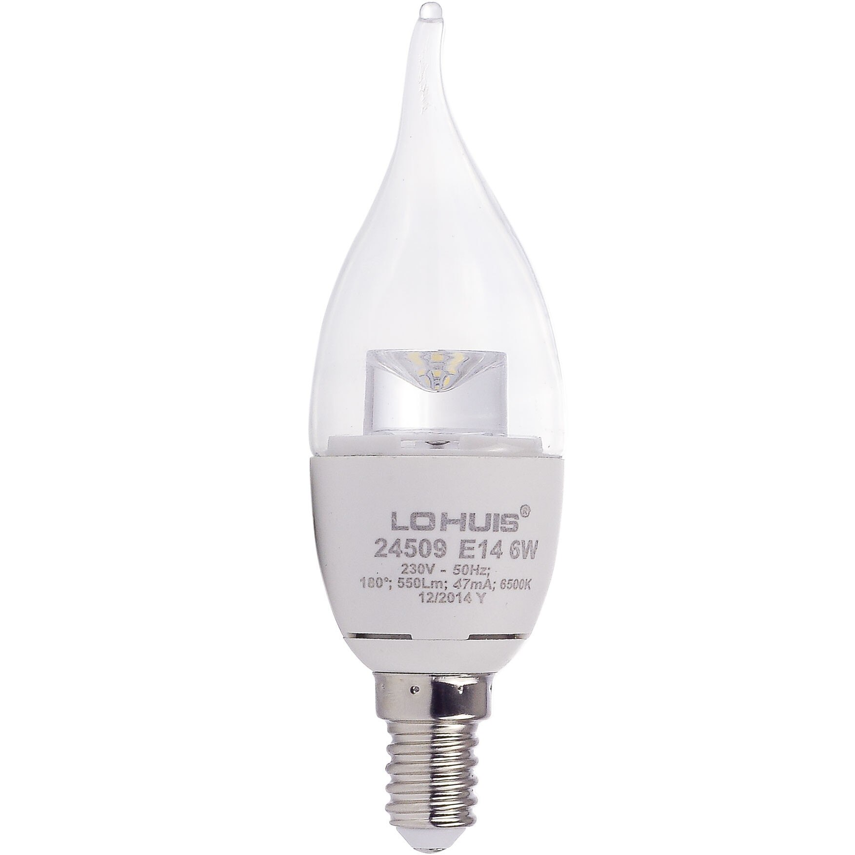 Bec Led LOHUIS, forma lumanare fantezie, E14, 6W, 25000 ore, lumina rece