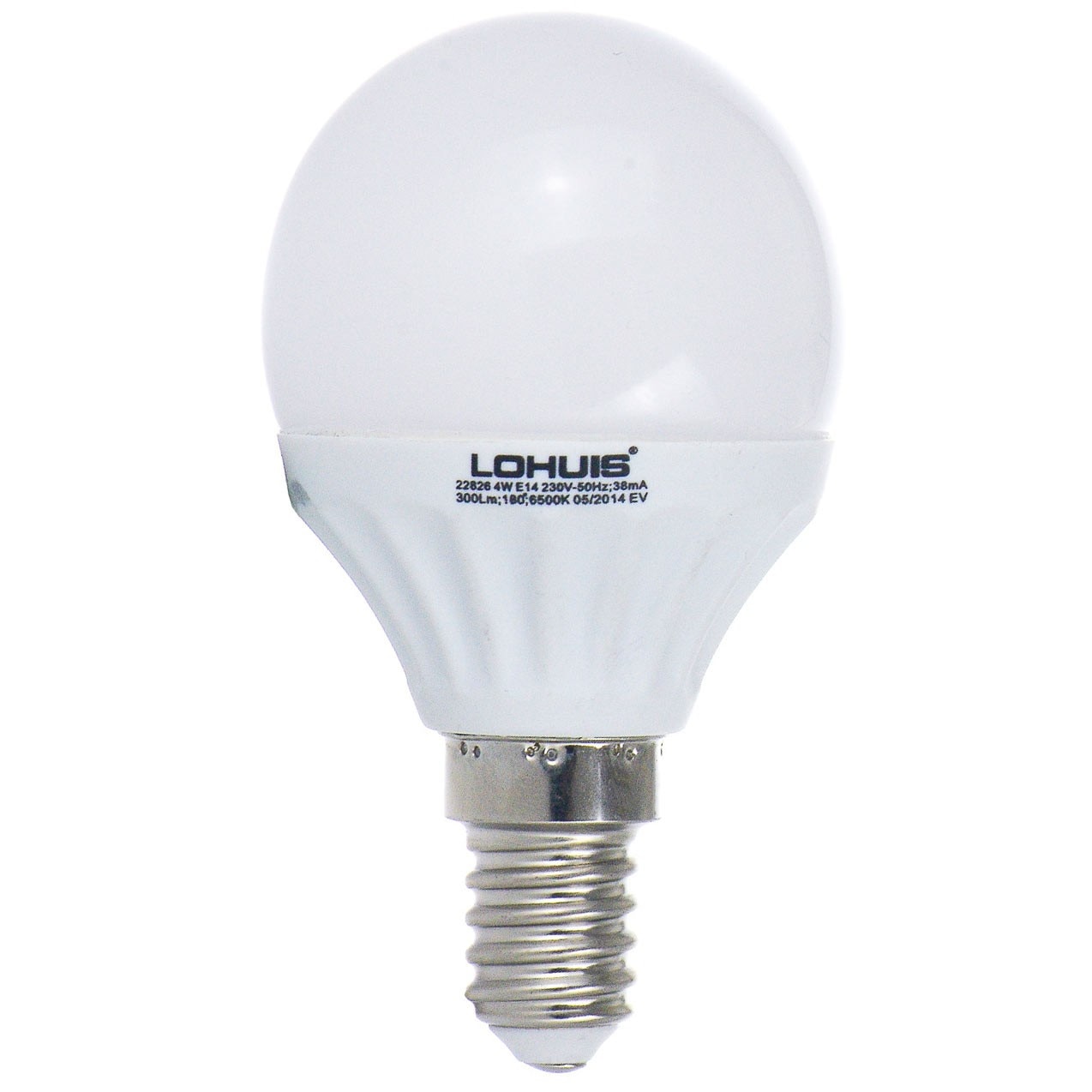 Bec LED LOHUIS, forma glob, E14, 4W, 25000 ore, lumina rece