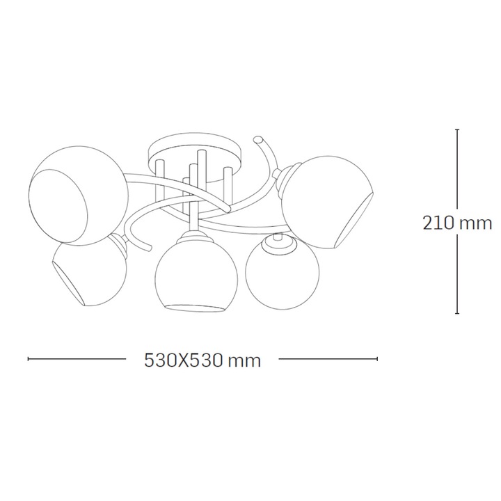 Полилей ErSte Ramona EL0023844, Интериорен, Венге/Бял, E27, 5x60W Max