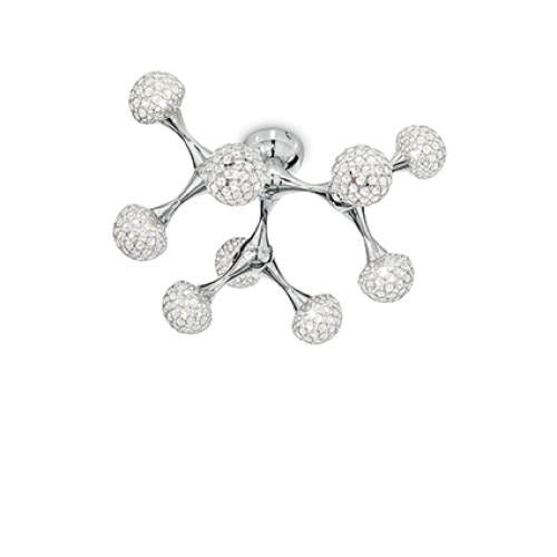Plafoniera NODI CRYSTAL 093505, Ideal Lux, cromat, 9 x 40W G9