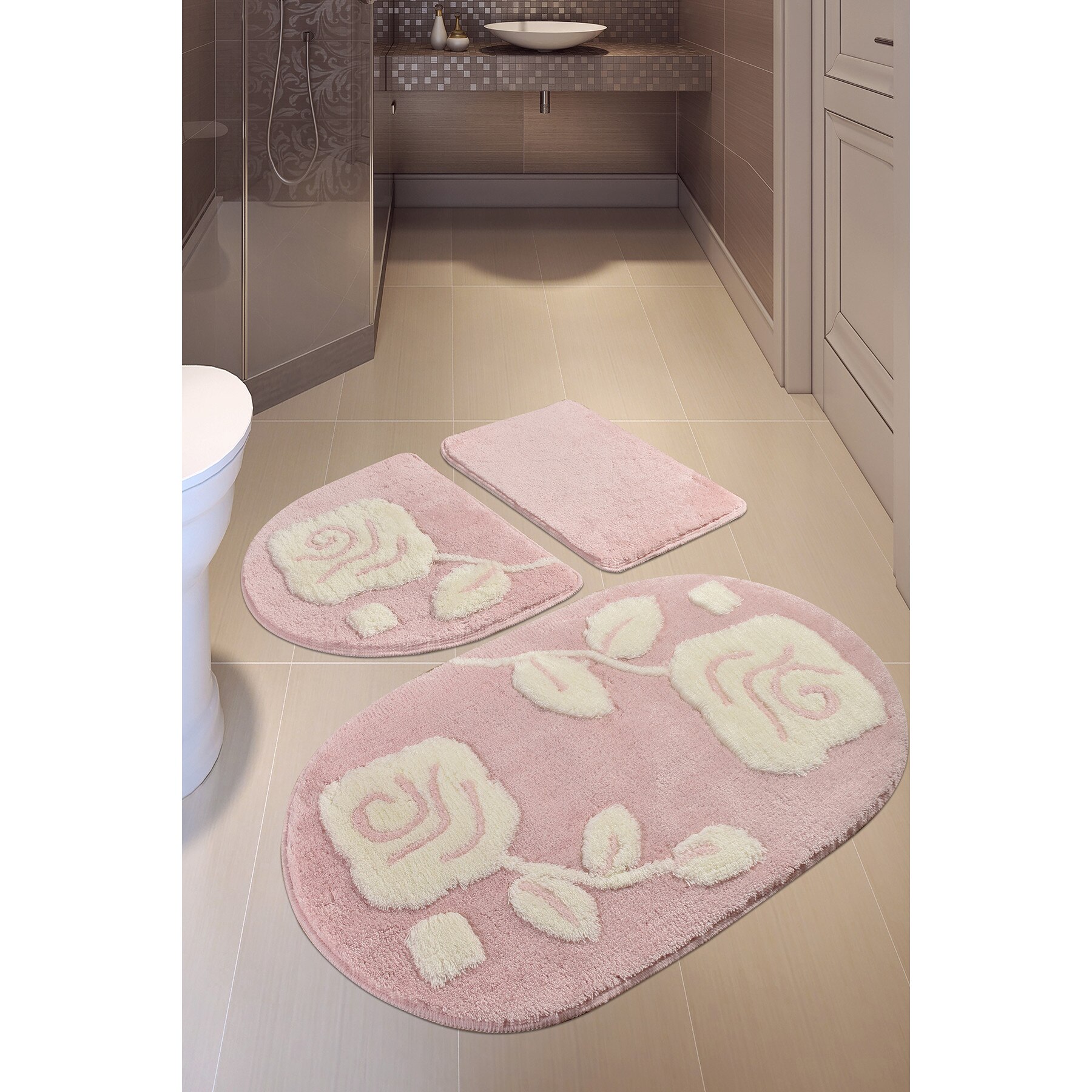 Set 3 Covorase de baie, PINKIE Chilai Home