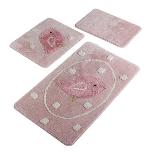 Set 3 Covorase de baie, BIRDIE ROZ, Chilai Home