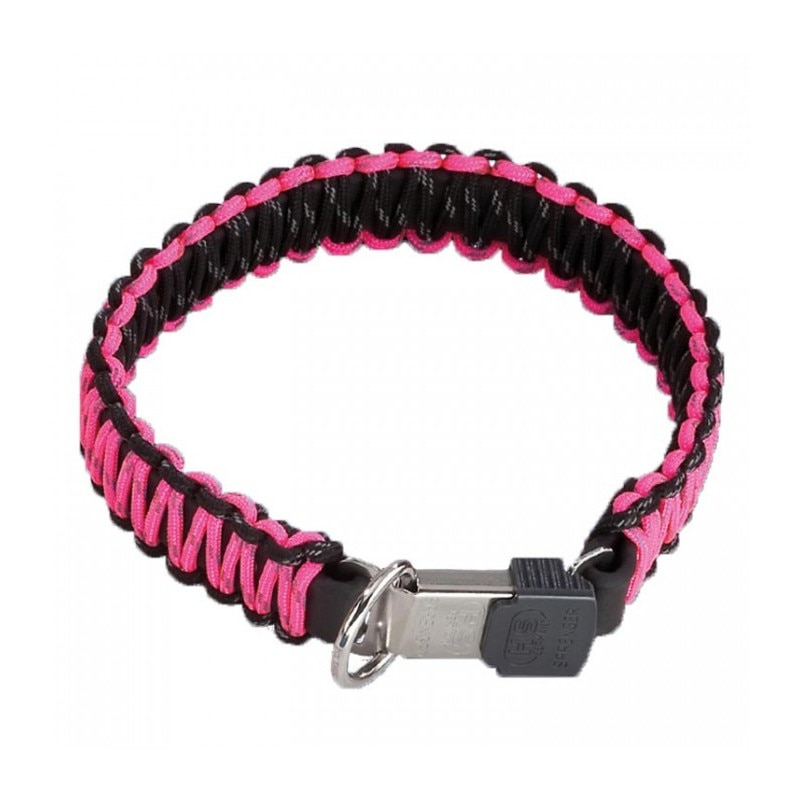 Zgarda Herm.Sprenger Paracord roz cu eliberare rapida Lungime 45 cm