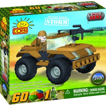 Jucarie de construit Masina militara Storm, 60 piese - Cobi Jucarie de construit Masina militara Storm, 60 piese - Cobi