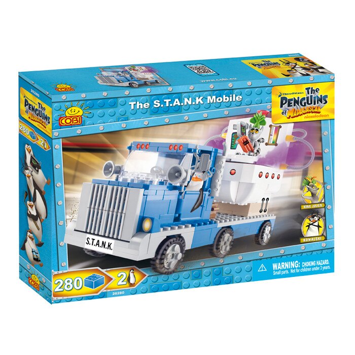 Jucarie de construit Vehicul STANK Pinguinii din Madagascar, 280 piese - Cobi