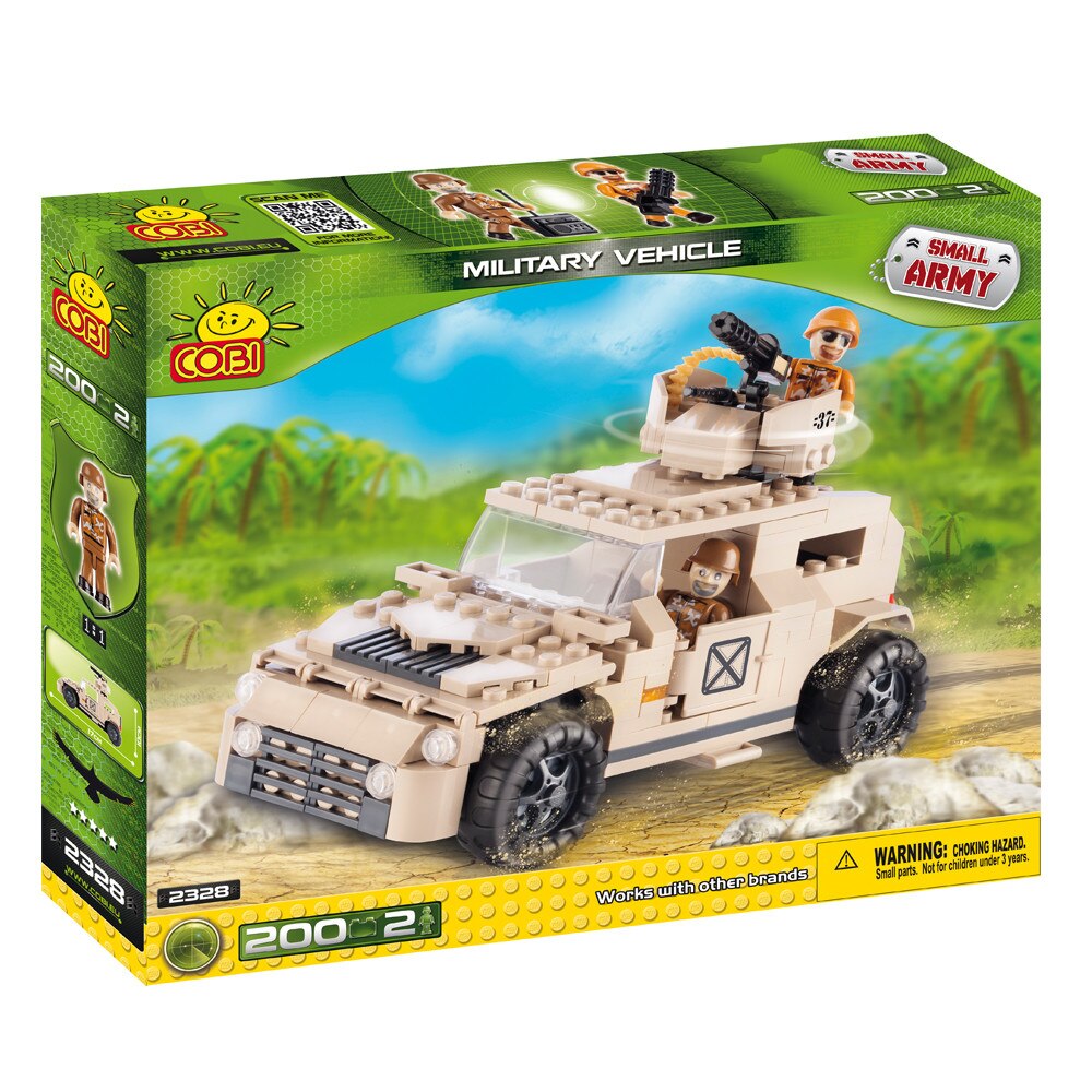 Jucarie de construit Vehicul militar, 200 piese - Cobi