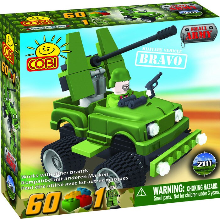 Jucarie de construit Masina militara Bravo, 60 piese - Cobi