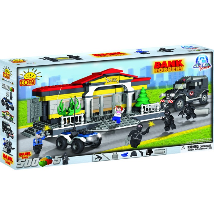 Jucarie de construit Jaful Bancii, 500 piese - Cobi