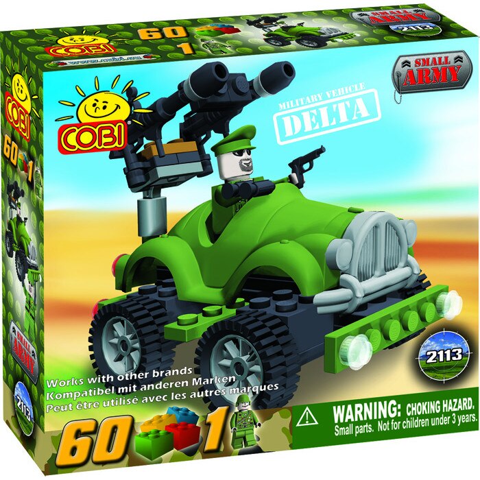 Jucarie de construit Masina militara Delta, 60 piese - Cobi