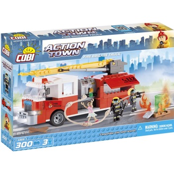 Jucarie de construit Masina de pompieri, 300 piese - Cobi Jucarie de construit Masina de pompieri, 300 piese - Cobi