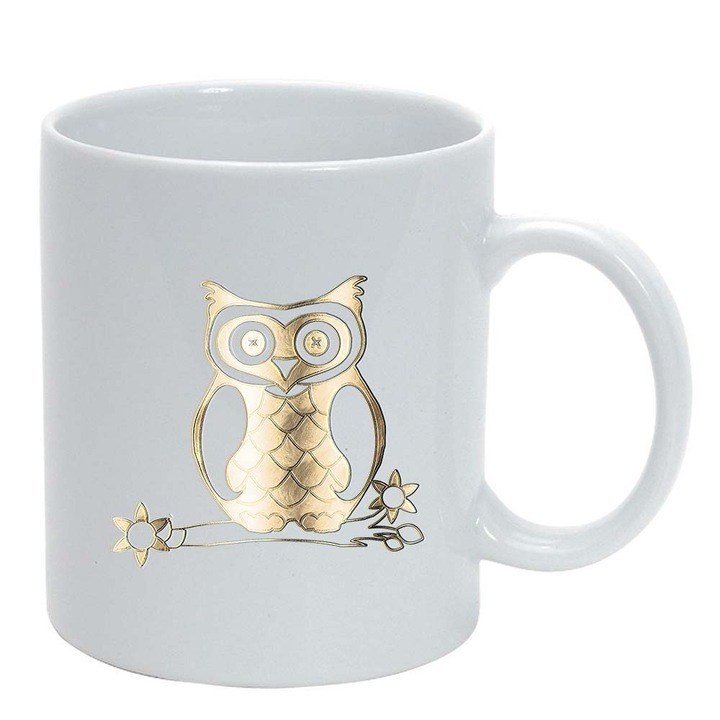 Чаша "Бухал", бяла, 330 мл, D964