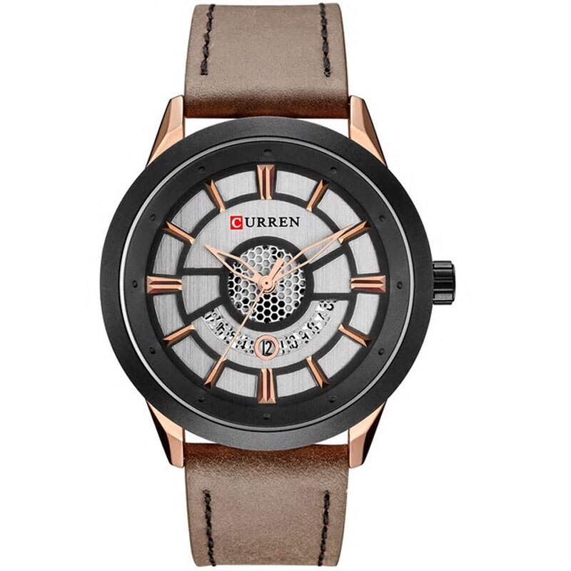 Ceas Unisex Quartz Curren Casual Elegant Maro, CP9569MO, curea din piele, afisaj analog