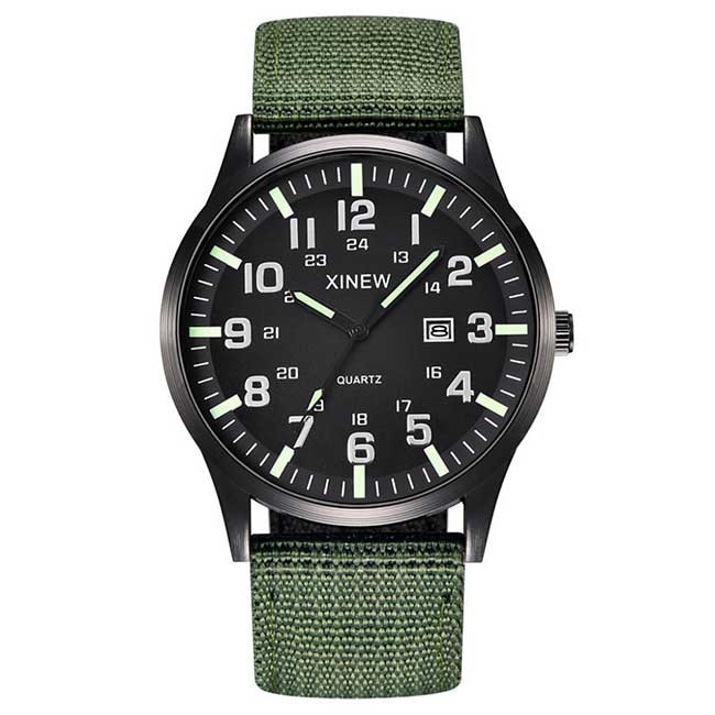 Ceas Barbatesc Quartz XINEW Casual Elegant Verde, CP9573VE, curea din textil, afisaj analog