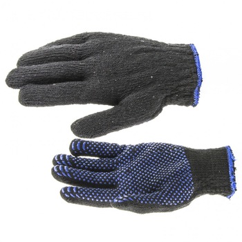 Manusi bumbac-poliester, plus, PVC, imprimeu puncte, marime universala, 55 g Manusi bumbac-poliester, plus, PVC, imprimeu puncte, marime universala, 55 g
