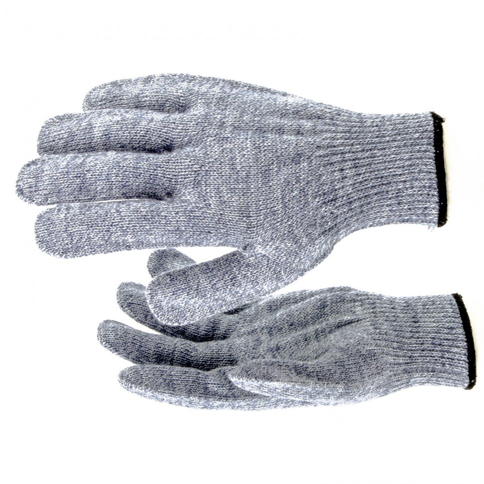 Manusi tricotate, acrilice, gri, overlock SIBRTEH