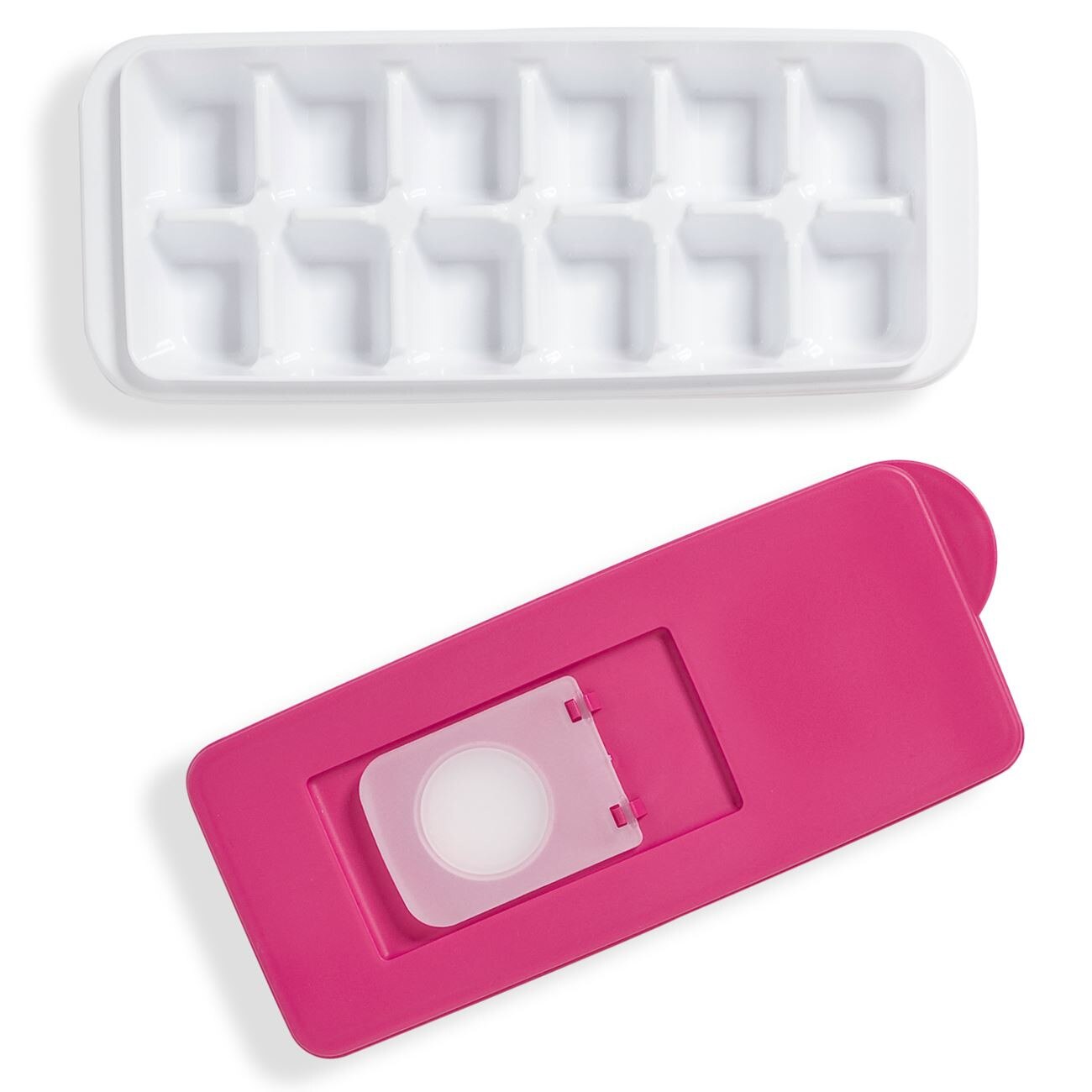 Forme pentru gheata, Zola, roz, cu capac, 12 compartimente