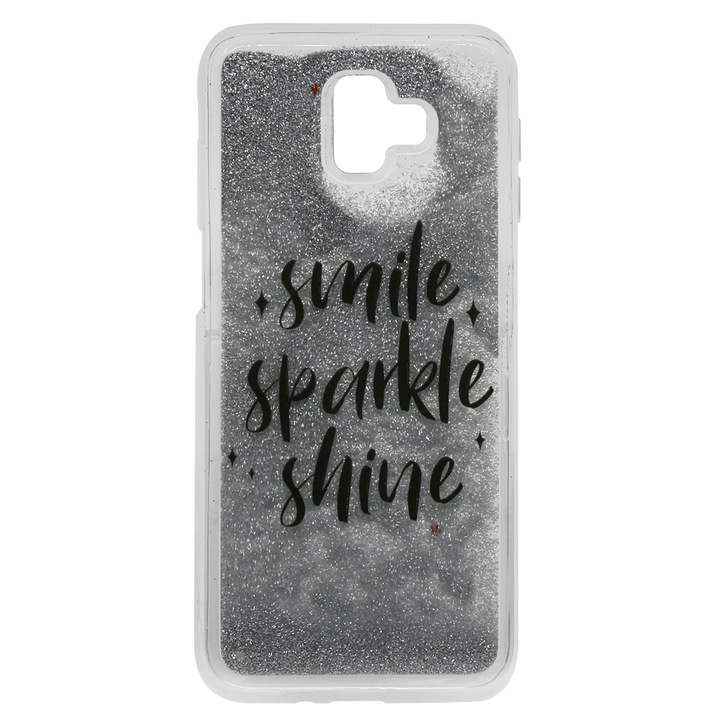 Кейс Lemontti, Liquid Sand, Smile, Sparkle, Shine, За Samsung Galaxy J6 Plus