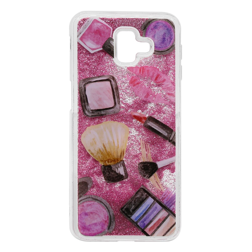 Carcasa Lemontti Liquid Sand pentru Samsung Galaxy J6 Plus, Makeup Glitter