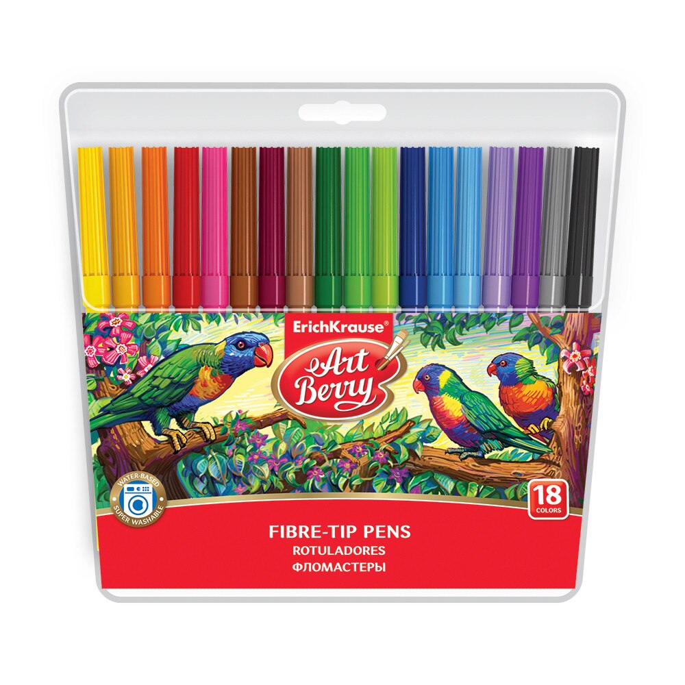Carioci cu capac colorat Erichkrause 18/set
