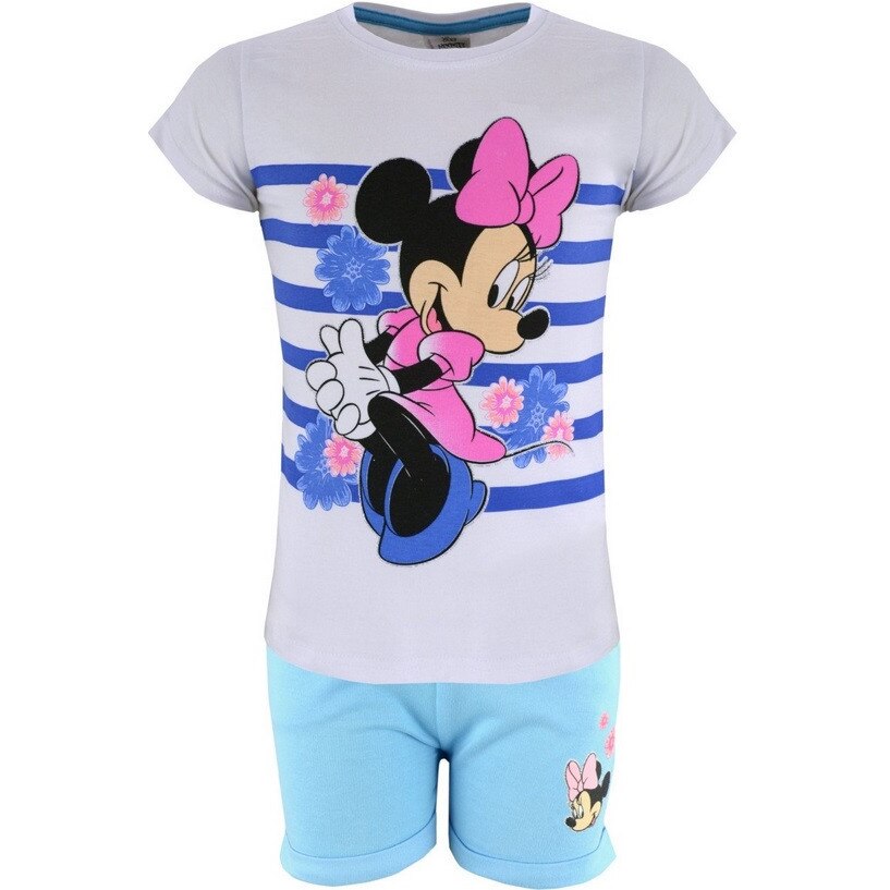 Compleu, maneca scurta, Minnie, albastru