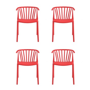 Set 4 scaune Carlo Heinner Home, plastic, Rosu Set 4 scaune Carlo Heinner Home, plastic, Rosu