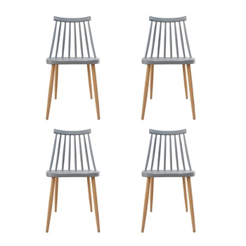 Set 4 scaune Moon Heinner Home, plastic, Gri Set 4 scaune Moon Heinner Home, plastic, Gri