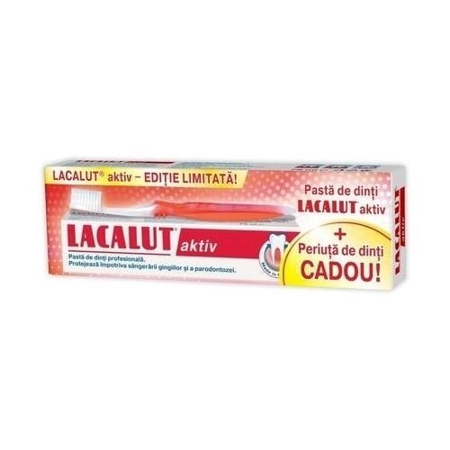 Set pasta de dinti Lacalut aktiv 75ml + periuta de dinti Lacalut