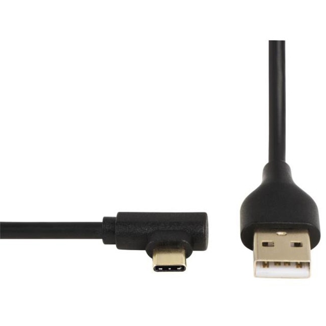 Cablu HAMA 135738 USB-A masculin - USB-C masculin, 90 grade, 1 m, USB 2.0, negru, HAMA-135738