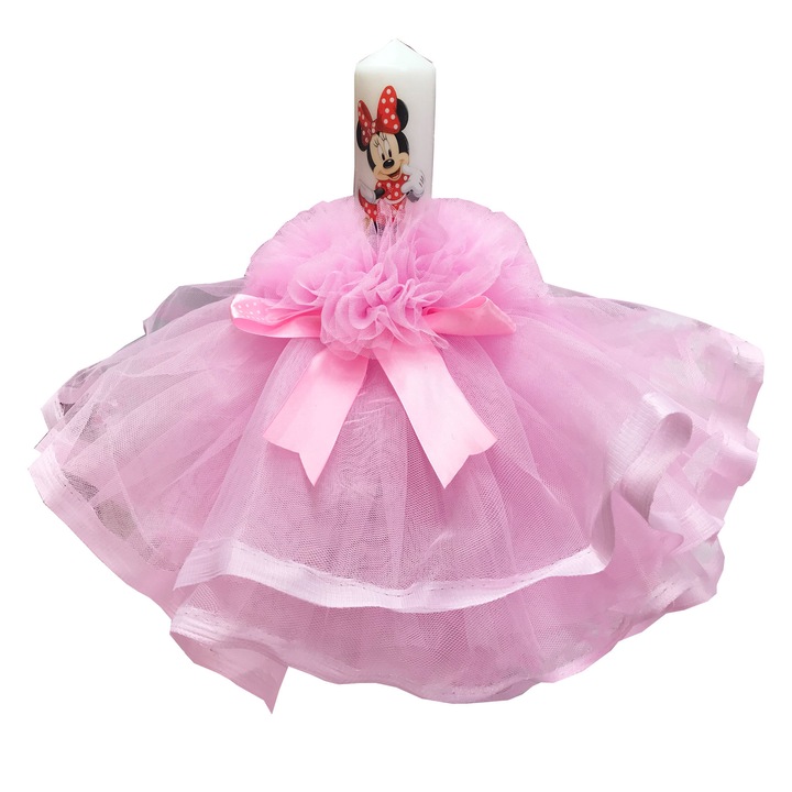 Lumanare botez roz pentru fetita Creativ600