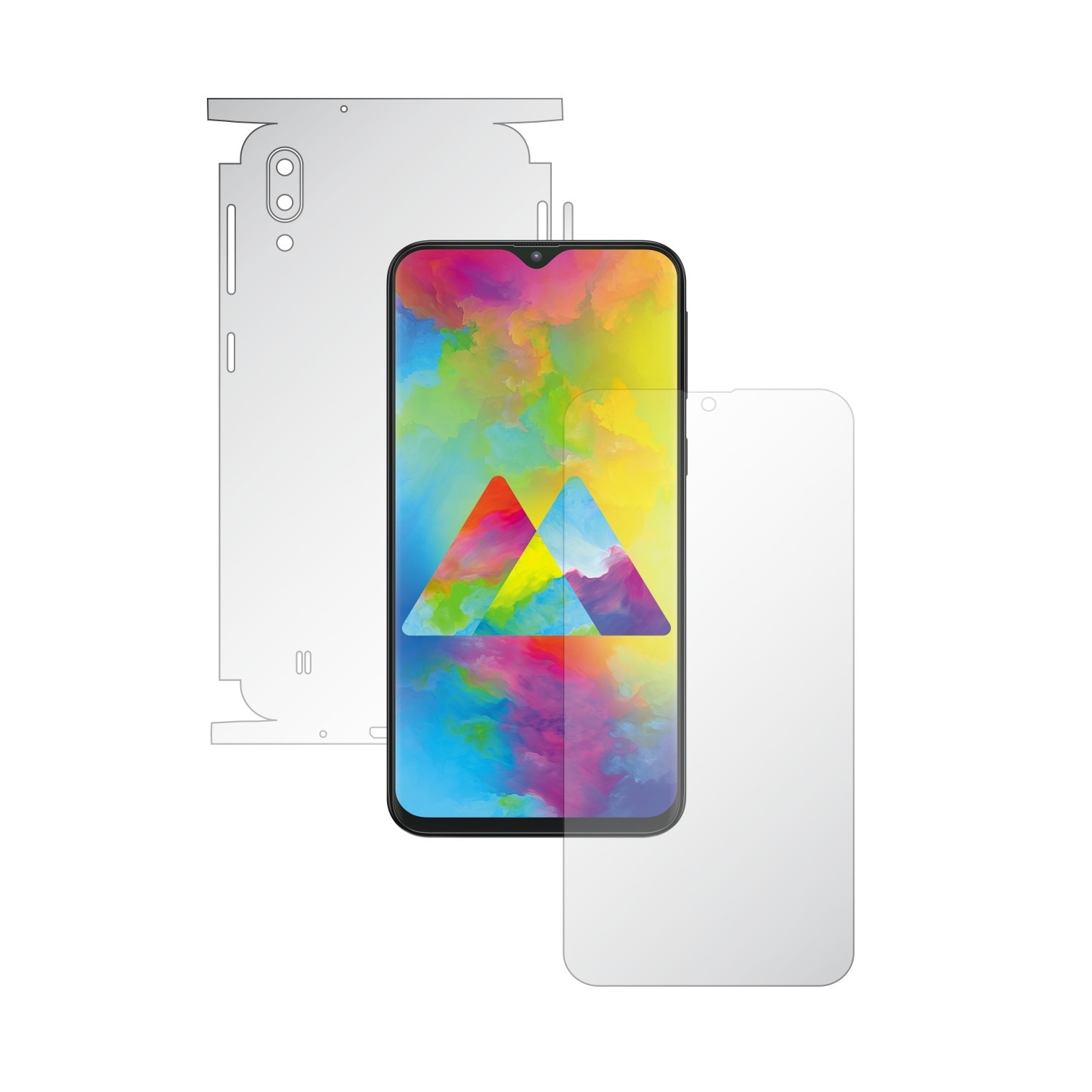 Folie Full Body Invisible Skinz HD pentru Samsung Galaxy M10 - Folie Protectie Siliconica Ultra-Clear cu taiere 360 Cut pentru Ecran, Carcasa Spate si Laterale, Skin Adeziv Transparent, Edge to Edge Cover