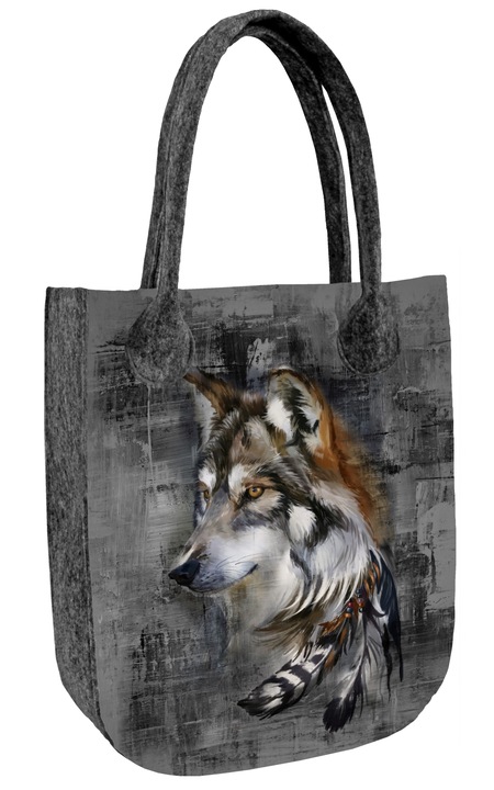 Bertoni, City Free filc válltáska, Wolf mintás, többszínű