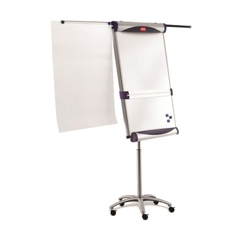 Flipchart magnetic pe rotile Nobo Piranha, 70 x 100 cm, brate laterale retractabile + rigla orizontala Flipchart magnetic pe rotile Nobo Piranha, 70 x 100 cm, brate laterale retractabile + rigla orizontala