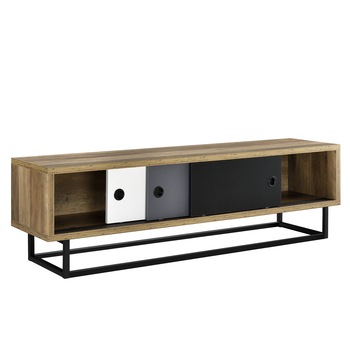 Comoda TV design, cu usi glisante, en.casa, 140 x 35 x 41, otel/MDF, multicolor Comoda TV design, cu usi glisante, en.casa, 140 x 35 x 41, otel/MDF, multicolor