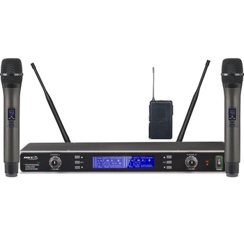 Set 2 Microfoane profesionale wireless BST AR2029 cu Receiver UHF, 100 m, 16 Canale Set 2 Microfoane profesionale wireless BST AR2029 cu Receiver UHF, 100 m, 16 Canale