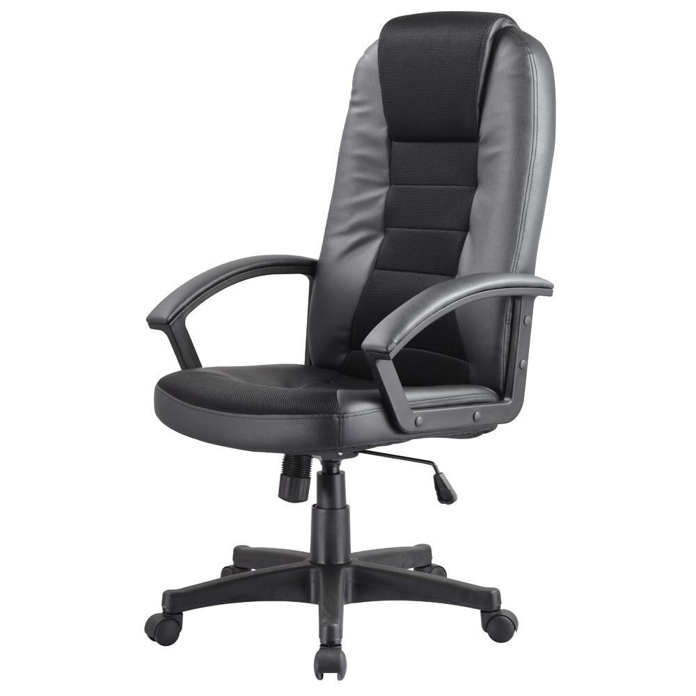 Scaun directorial negru, piele ecologica si stofa AX Z19